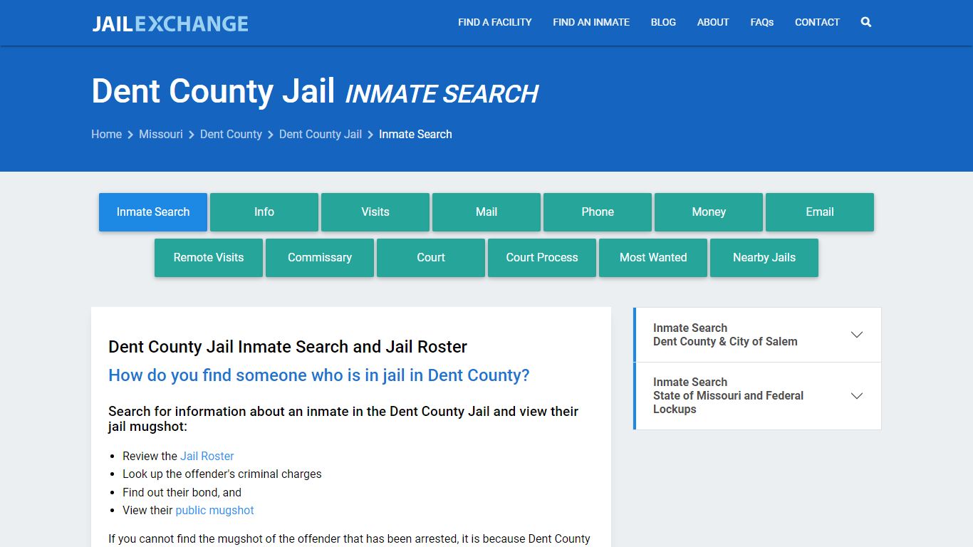 Inmate Search: Roster & Mugshots - Dent County Jail, MO