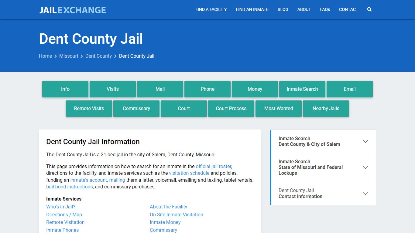 Dent County Jail, MO Inmate Search, Information